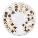 Metal Mixed 3D Nail Art Rhinestone Charms Glitters Tip DIY Decoration Manicure with Wheel