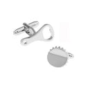Mens Fashion Party Image Series Silver Bottle Cap Bottle Opener Shaped Cufflinks