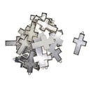 20 Pieces Lots 31.4x19x6.5MM Vintage Cross Pendant Bezel Trays, Tibetan Silver, Blanks Cameo Bezel Cabochon Settings for Jewelry Making Charms