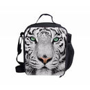 Portable Insulated Thermal Cooler Cute White Tiger Design Lunch Box Office School Carry Tote Picnic Case Storage Bag
