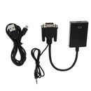 VGA Male to HDMI Female Converter w/ Audio Adapter 1080P Signal Output Black