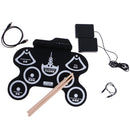 Electronic Roll up Drum 7 Pads Portable Electronic Drum Pad kit Foldable Practice Instrument with 2 Foot Pedals and Drum Sticks