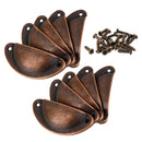 10Pcs Victorian style Cup Shell Cupboard Drawer Cabinet Pull Handle Copper
