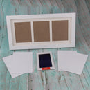 Baby Handprint Newborn Baby Frame Kit with Handprint Footprint Blue Ink Pad All-in-one Set Solid Wooden Polyester Lacquer