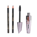 Professional Volume Curling Black Mascara + 2 Pieces Waterproof Eyeliner Pen Pencil Set