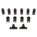 12 Pieces Boat Nylon Fittings Hardware Set 7/8 inch Black Fits 3 Bow Bimini Top