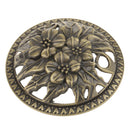 Home Furniture Decoration Accessory Antique Hollow Alloy Flower Design Charms Incense Burner Cover Censer Lid Bronze 1