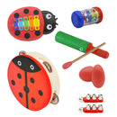 Finest 1 Set Wooden Cartoon Percussion Instrument Toys Set Kids Toddler Musical Toys Gift