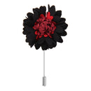 Handmade Men Flower Brooch Pin Lapel Boutonniere Stick T-Shirt Decor Wine Red Black