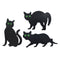 Lot of 3 Garden Scare Black Cat-Shaped Dissuasive Statues
