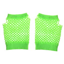 Women Girls Fashionable Bride To Be Hens Night Party Fishnet Fingerless Half Gloves Dance Costume Accessory 1 Pair Fluorescent Green