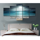 1 Set of 5PCS Assorted Size Modern Art Canvas Art Wall Painting Beach Sunset Print Charms Home Cafe Hotel Wall Decor 40/60/80cm