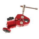 Super Clamp Mini Ball Head Hot Shoe Mount Adapter with 1/4"-20 for LED Light Red