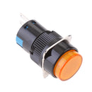 Push Button Switch, 16mm DC 12V Momentary Latching Push Button Self-Lock LED Light Switch LA16Y-11DZ Yellow