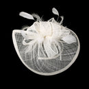 Women Fashionable Aliceband Feather Fascinator Headband Head Decor Headwear Beige