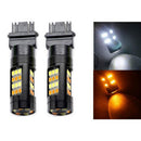 2 Pieces Auto Car 3157 2835 42-SMD LED Turn Signal Light Dual Color White+Amber