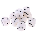 10PCS Six Sided D6 Dice Acrylic Spot Dice D6 RPG Playing Toy Game 15mm White