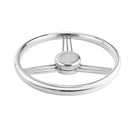 Stainless Steel Boat Steering Wheel - 5.3 inch 9 Spoke Marine Boat Steering Wheel 15 Degree