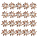 20 Pieces Alloy Rhinestone Crystal Pearl Flower DIY Embellishment Flatback Buttons