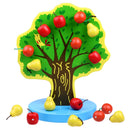 Kids Wooden Educational Toy - Magnetic Fruit Tree with 16pcs Apples Counting Game