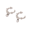 Pair Of Fashionable No Piercing Rhinestone Cartilage Waterdrop Shaped Ear Cuff Wrap Stud