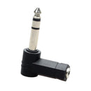 3.5mm Stereo Female To 6.35mm 1/4"Male Right Angle Headphone Audio Adapter