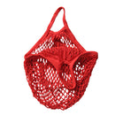 Portable Reusable Shopping Cotton Blend Mesh 10KG Bearing Weight Bag Hanging Accessory Red