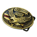 Antique Engraved Golden Eage American Pride Belt Buckle West Cowboy Buckle