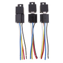 3 Sets 24V 80A Car Automotive 5 Pin SPST Relays and 5 Wires Harness Sockets
