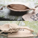 Pack of 12 Drawstring Burlap Bags Love is Sweet Printed Snacks Jewelry Jute Pouches Wedding Favours