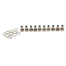 10 Pieces F Type Satellite Cable TV Connector Heads Adapter with Aluminium Rings