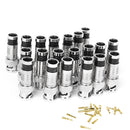 20pcs BNC Compression Connector RG59 CCTV Coax Coaxial Male Cable Adapter