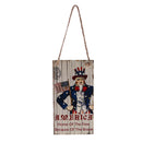 American USA Wooden Hanging Plaque -Home of The Free Because of The Brave
