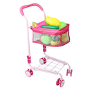 Mini Outdoor Baby Buggy Pram Infant Push Cart Pushchair Shopping Cart With Accessories Kids Pretend Play Toys Pink