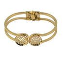 Adjustable Blank Bangle Pad with 2 Blank Cabochon Bezel Settings DIY Gold