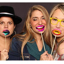 Set of 20pcs Funny Bachelor Hen Stag Night DIY Photo Props Lips Cosplay Costume