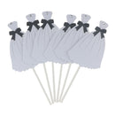 Pack of 6 Bride Dress Cupcake Cake Topper Food Picks Wedding Party Cake Centerpieces