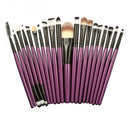 Women Pro Makeup Beauty Cosmetic Tools Makeup Brush Holder White + Set of 20PCS Face Foundation Eye Lip Beauty Makeup Brushes Purple Black