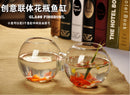 Clear Conjoined Flower Glass Vase Bottle Fish Tank Aquarium Home Decoration