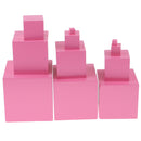 11Pcs Pink Tower Wooden Blocks Cube for Montessori Building Educational Toys