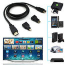 3in 1 HDMI to Mini Micro HDMI V1.4 Adapter Converter 1.5m Cable 1080P Trendy