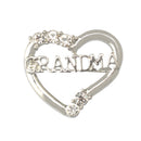 GRANDMA Crystal Rhinestone Heart Brooch Pin Best Gifts for Grandmothers