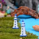 10x Miniature Resin Mediterranean Lighthouse Pharos Micro Landscape Home Decor