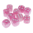10pcs/Pack Plastic Six Sided Dice D6 for Party Bar Game Accessory Pink