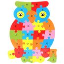 Colorful Owl Wooden Alphabet Puzzle ABC English Letters Education Toy