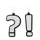 Women's Nightclub Hiphop Question Exclamation Mark Dangle Drop Asymmetric Hook Earrings Eardrops