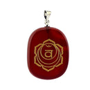 Engraved Red Agate Chakra Reiki Energy Healing Crystal Jewellery Pendant