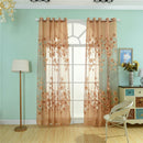 Flower Floral Sheer Window Curtains Gauze Tulle Voile Valance Room Divider