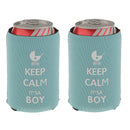 Keep Calm It's a Boy Stubby Beer Bottle Tin Can Cooler Sleeve for Baby Shower Party