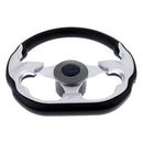 310mm Aluminum Alloy D Shape Marine Boat Steering Wheel 3 Spoke 3/4'' Key Way Tapered for Speedboat Rib Tender Power Boat Cruiser
